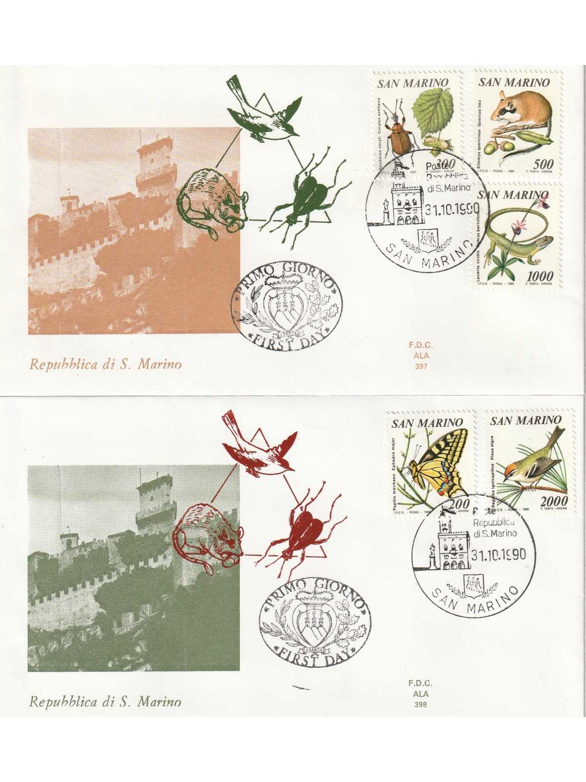 1990 FDC ALA SAN MARINO FLORA E FAUNA MF81667