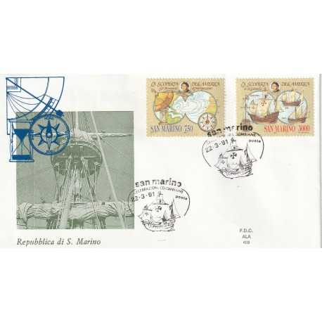 1991 FDC ALA SAN MARINO V CENT. SCOPERTA DELL'AMERICA MF81672