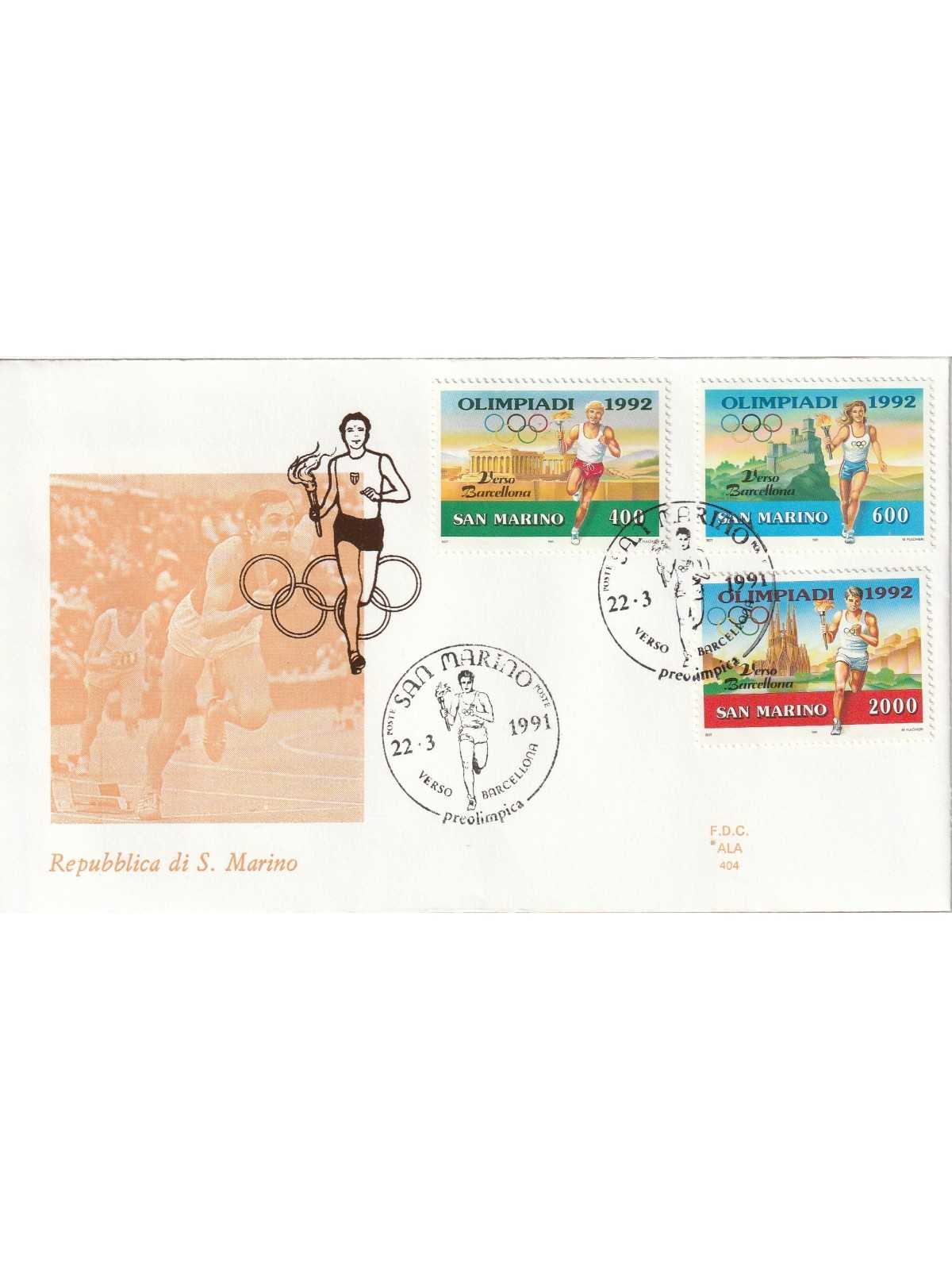 1991 FDC ALA SAN MARINO PREOLIMPICA - VERSO BARCELLONA MF81674