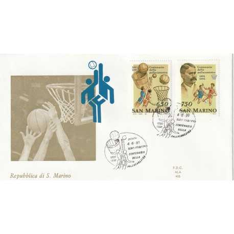 1991 FDC ALA SAN MARINO CENTENARIO DELLA PALLACANESTRO MF81675