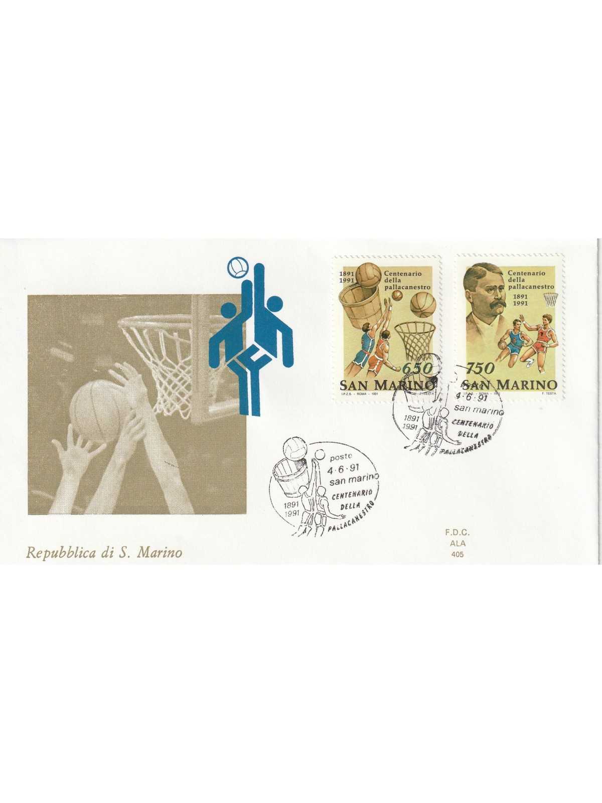 1991 FDC ALA SAN MARINO CENTENARIO DELLA PALLACANESTRO MF81675