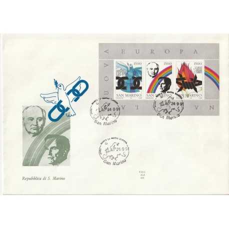 1991 FDC ALA SAN MARINO LA NUOVA EUROPA BF MF81677