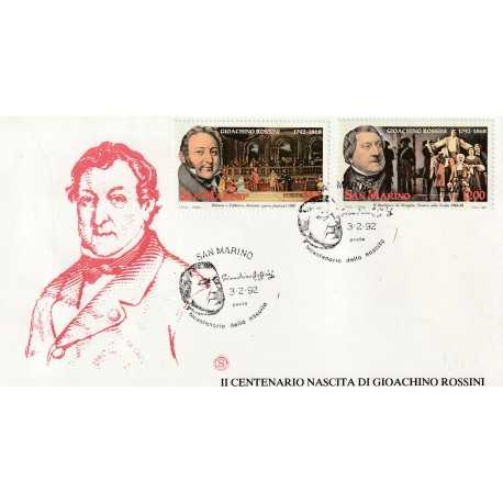 1992 FDC FILAGRANO SAN MARINO BICENT. NASCITA ROSSINI MF81679