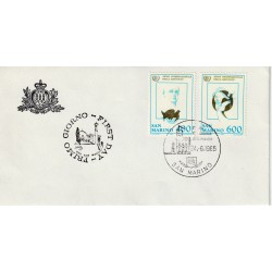 1985 FDC LIBERTAS SAN MARINO ANNO INT. DELLA GIOVENTU'MF81700