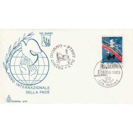 1986 FDC CAPITOLIUM SAN MARINO ANNO INT. DELLA PACE MF81720