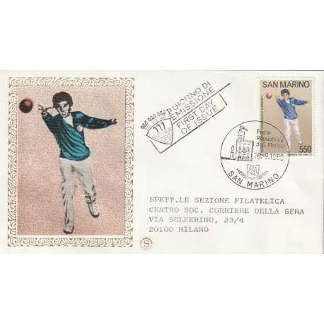 1986 FDC FILAGRANO SAN MARINO CAMP. EUROPEO BOCCE MF81723