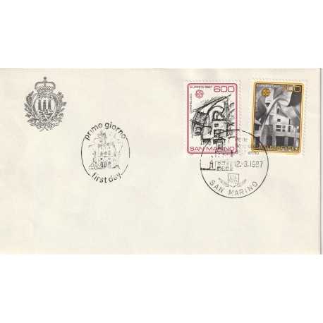 1987 FDC LIBERTAS A.A.S.F.N. SAN MARINO EUROPA - ARCH. MODERNA MF81729