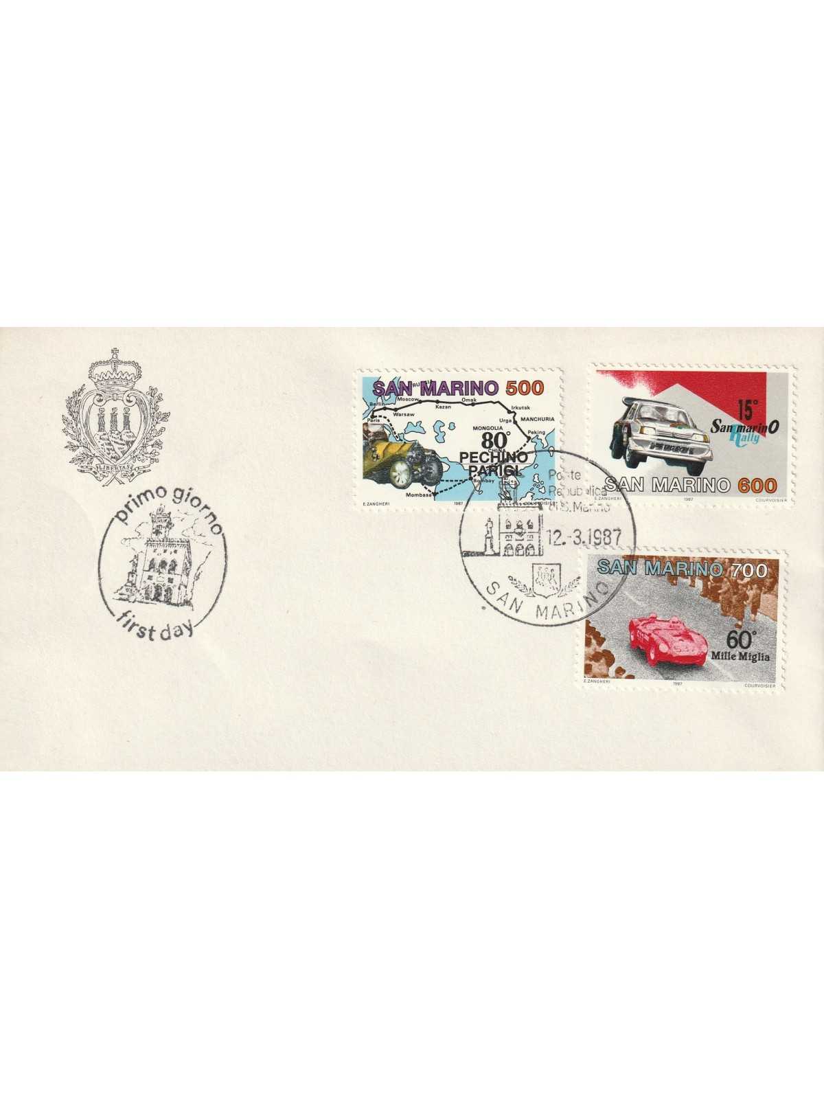 1987 FDC LIBERTAS A.A.S.F.N. SAN MARINO GARE AUTOMOBILISTICHE MF81730