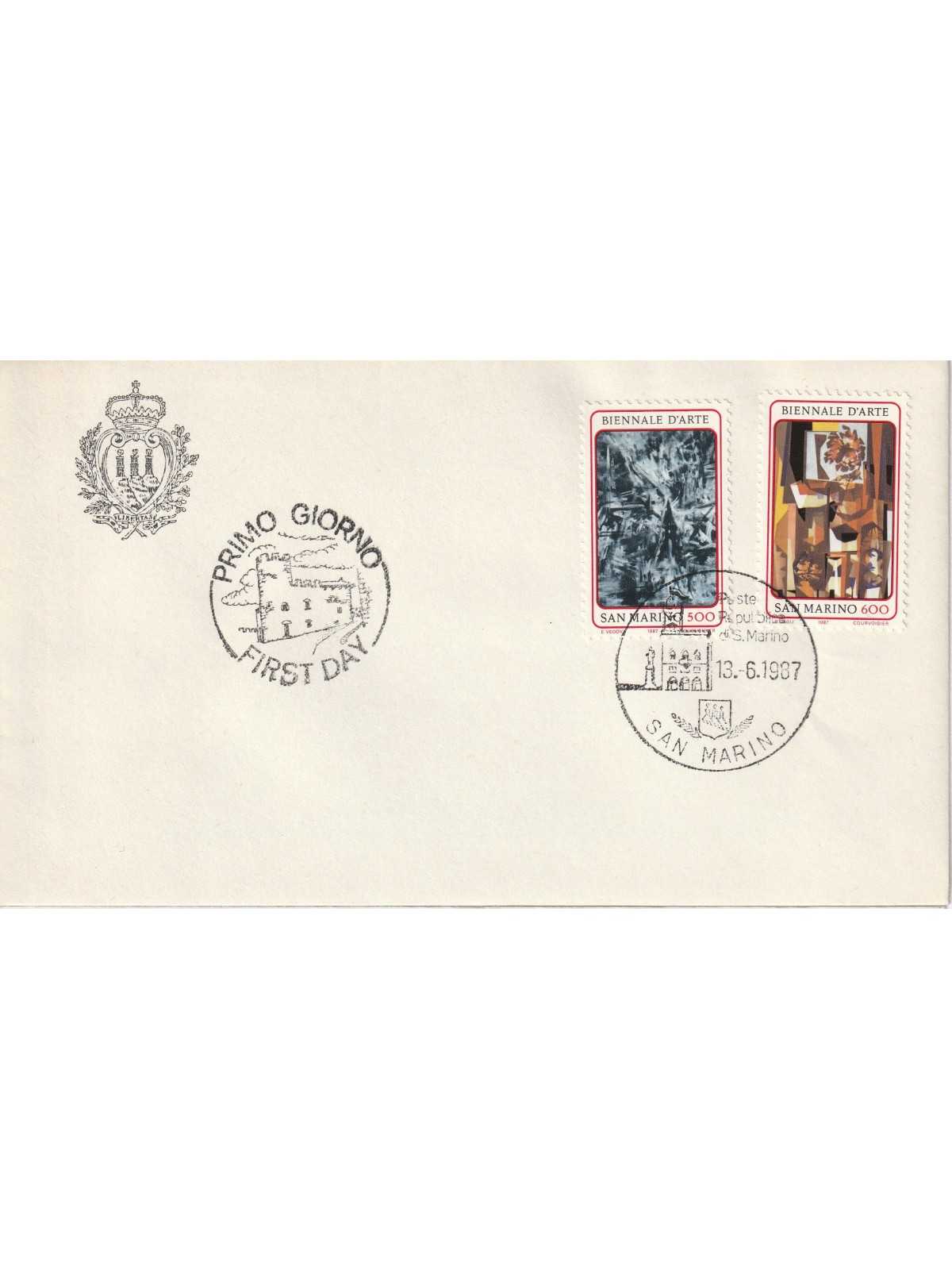 1987 FDC LIBERTAS A.A.S.F.N. SAN MARINO BIENNALE D'ARTE MF81732