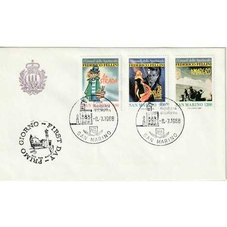 1988 FDC LIBERTAS A.A.S.N.F. SAN MARINO I GRANDI DELLO SPETTACOLO MF81743