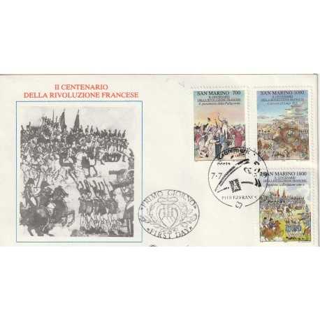 1989 FDC FILAGRANO SAN MARINO CENT. RIV. FRANCESE MF81755