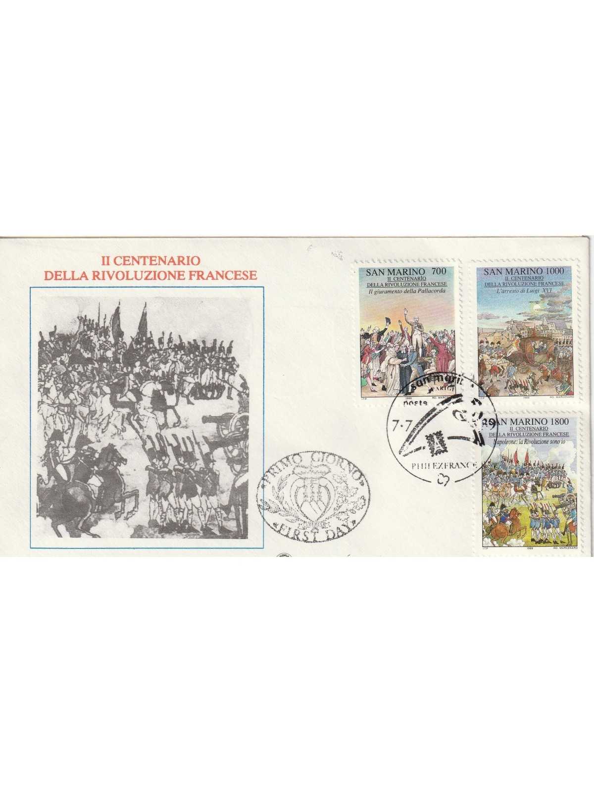 1989 FDC FILAGRANO SAN MARINO CENT. RIV. FRANCESE MF81755