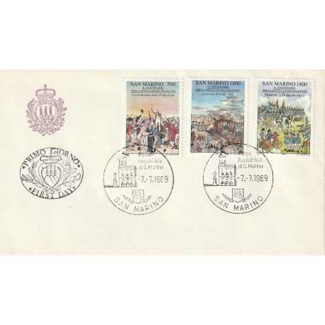 1989 FDC LIBERTAS A.A..S.F.N. SAN MARINO CENT. RIV. FRANCESE MF81756