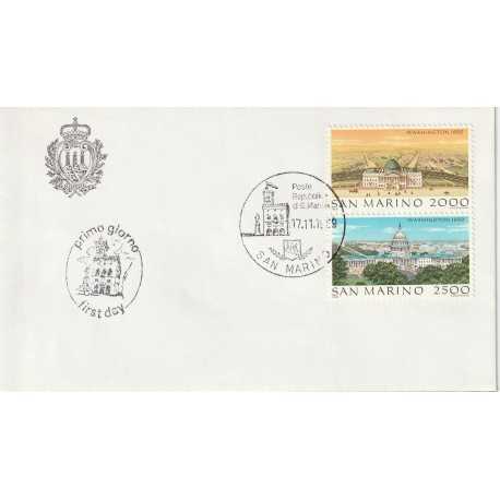 1989 FDC LIBERTAS A.A.S.F.N. SAN MARINO WASHINGTON EXPO '89 MF81758