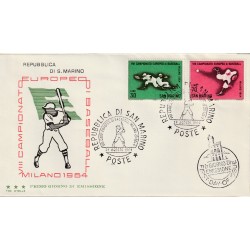 1964 FDC TRE STELLE SAN MARINO CAMP. EUROPEO BASEBALL MF81798