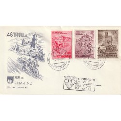 1965 FDC CAPITOLIUM SAN MARINO GIRO CICLISTICO D'ITALIA MF81801