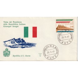 1965 FDC ALA SAN MARINO VISITA DEL PRESIDENTE SARAGAT MF81809