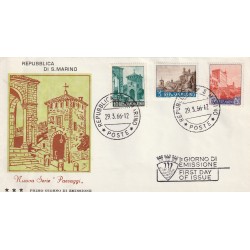 1966 FDC TRE STELLE SAN MARINO VEDUTE MF81814