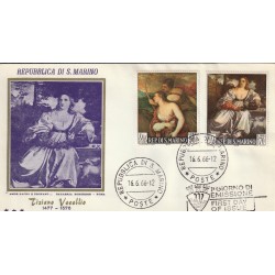1966 FDC TRE STELLE SAN MARINO DIPINTI DI TIZIANO MF81816