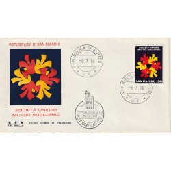 1976 FDC TRE STELLE SAN MARINO CENT. SOC. MUTUO SOCCORSO MF81822