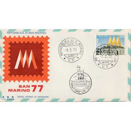 1977 FDC TRE STELLE SAN MARINO POSTA AEREA MF81823