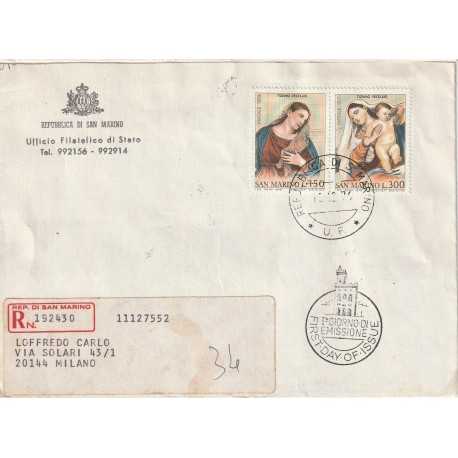 1976 FDC UFFICIALE SAN MARINO NATALE-DIPINTI TIZIANO MF81832