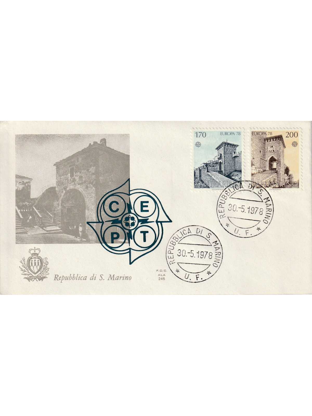 1978 FDC ALA SAN MARINO EUROPA. MONUMENTI MF81839