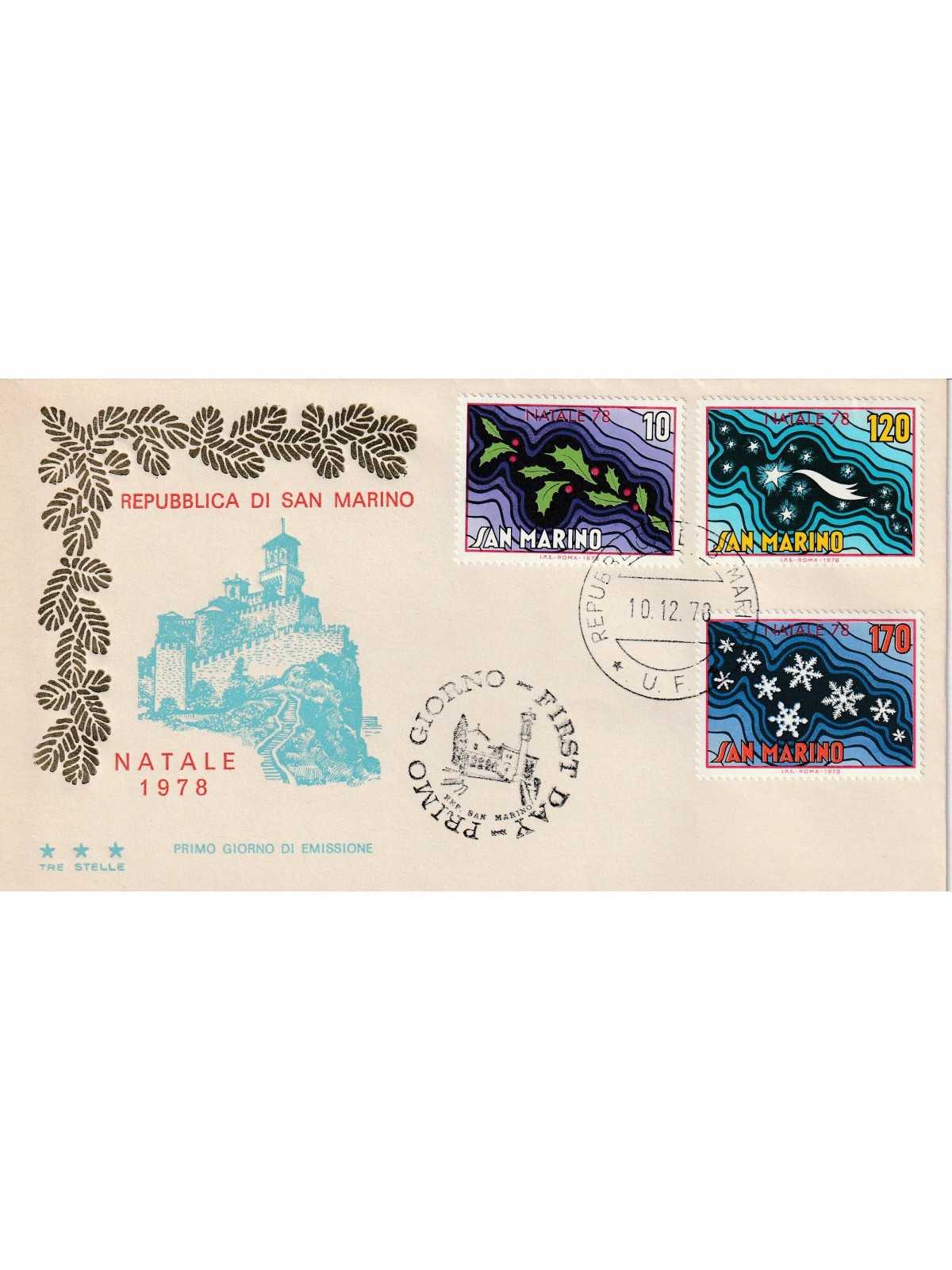 1978 FDC TRE STELLE SAN MARINO NATALE '78 MF81848