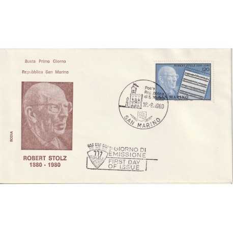 1980 FDC RODIA SAN MARINO CENT. NASCITA R. STOLZ MF81865