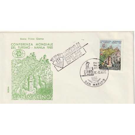 1980 FDC RODIA SAN MARINO CONF. MOND. DEL TURISMO MF81867