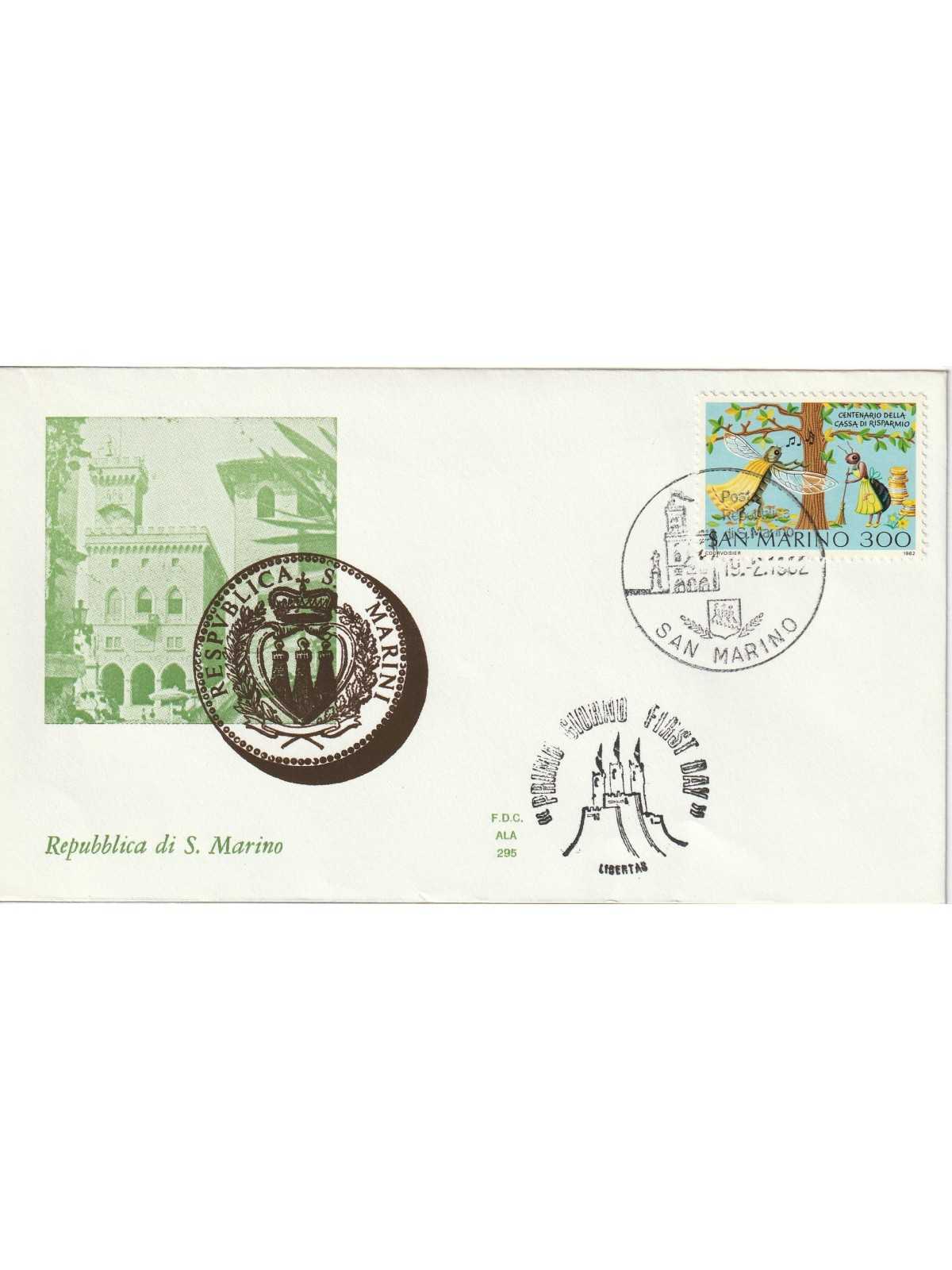 1982 FDC ALA SAN MARINO CENT. DELLA CASSA DI RISPARMIO MF81880