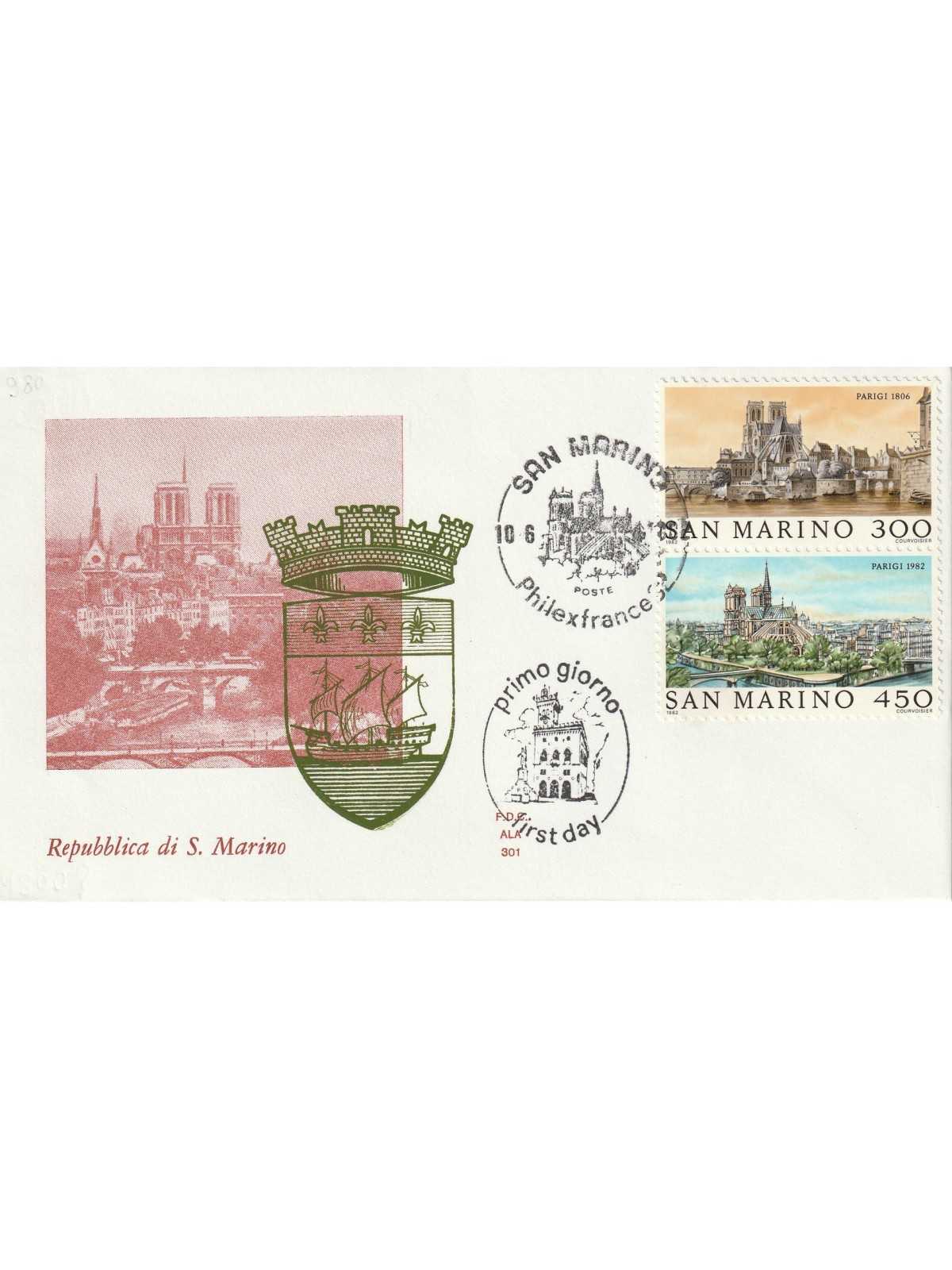 1982 FDC ALA SAN MARINO ESPO. FILATELICA PARIGI MF81883