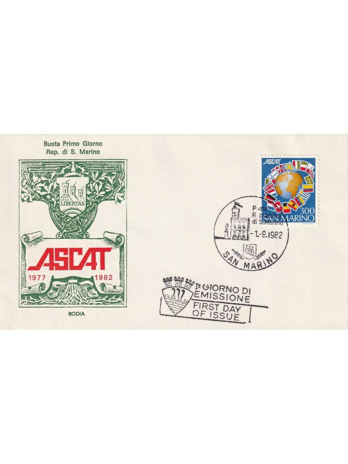 1982 FDC RODIA SAN MARINO ASCAT MF81886