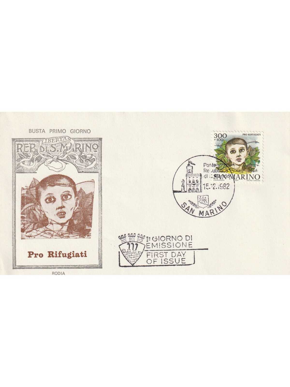 1982 FDC RODIA SAN MARINO PRO RIFUGIATI MF81889