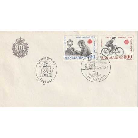 1983 FDC LIBERTAS SAN MARINO ANNO MOND. DELLE COMUNICAZ. MF81893