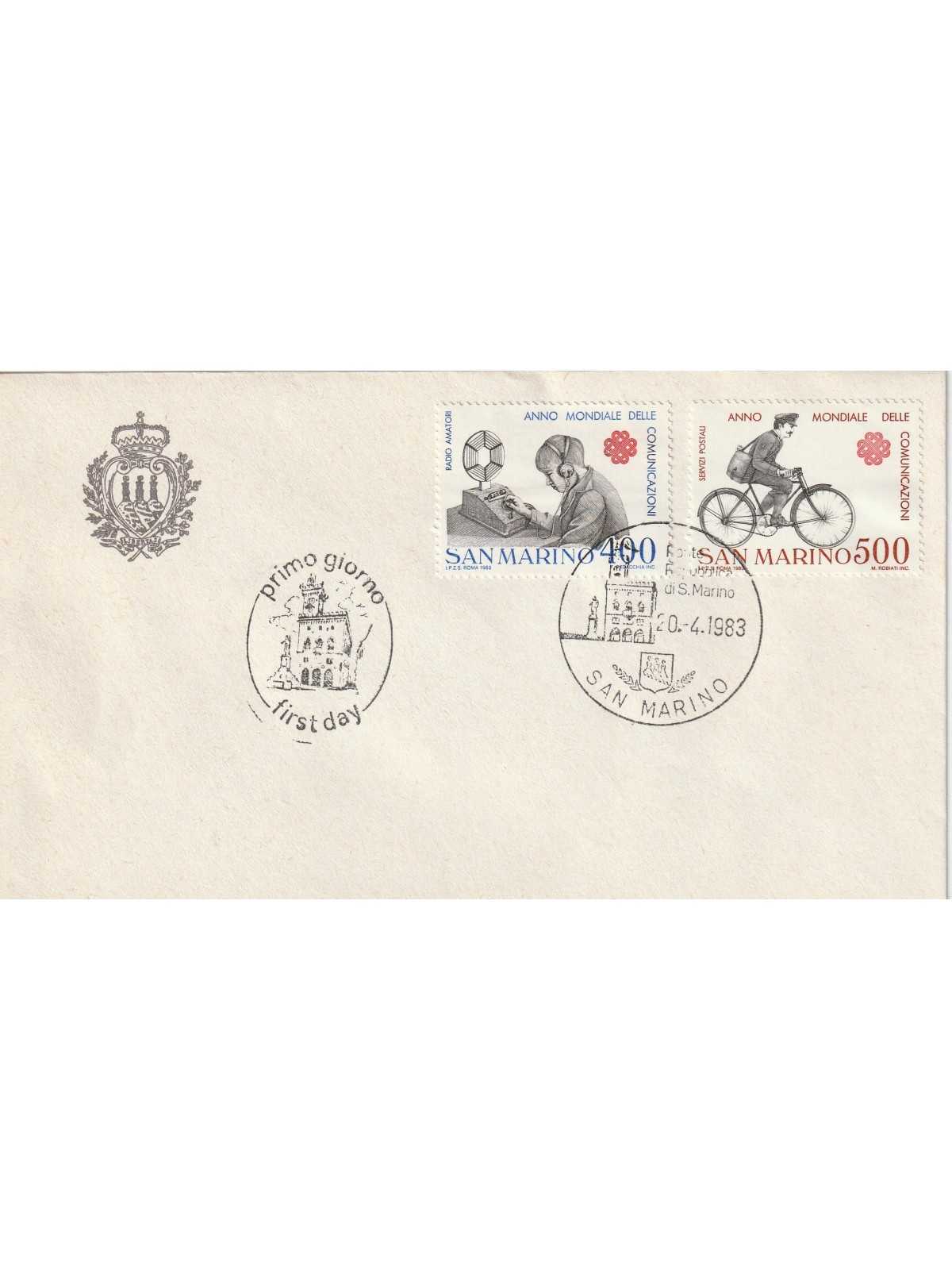 1983 FDC LIBERTAS SAN MARINO ANNO MOND. DELLE COMUNICAZ. MF81893