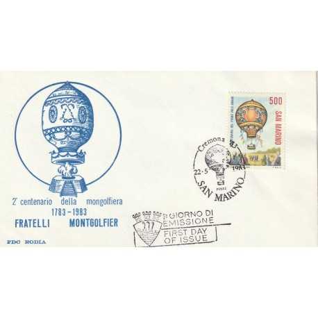 1983 FDC RODIA SAN MARINO BICENT. PRIMO VOLO MONGOLFIERA MF81895