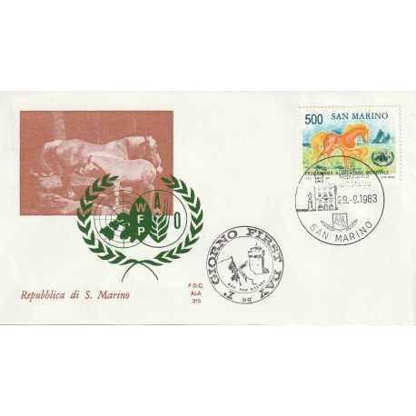 1983 FDC ALA SAN MARINO PROGRAMMA ALIMENTARE MONDIALE MF81897