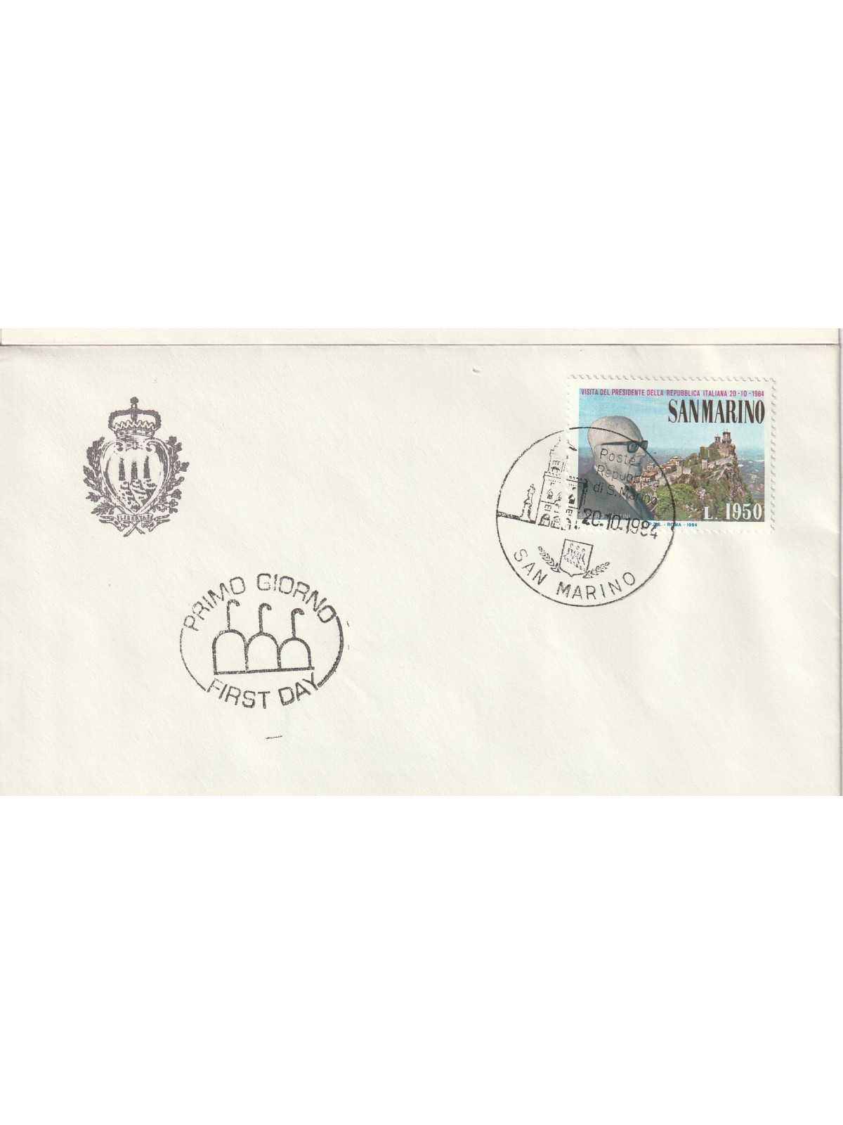 1984 FDC LIBERTAS SAN MARINO VISITA DEL PRESIDENTE PERTINI MF81901