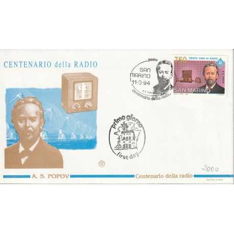 1994 FDC FILAGRANO SAN MARINO CENTENARIO DELLA RADIO A. S. POPOV MF81922