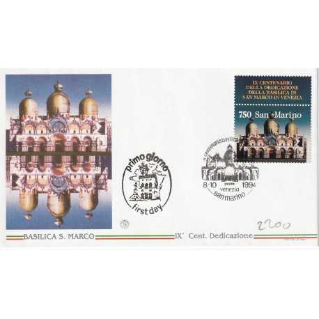 1994 FDC FILAGRANO SAN MARINO 9 CENT. BASILICA DI SAN MARCO MF81927