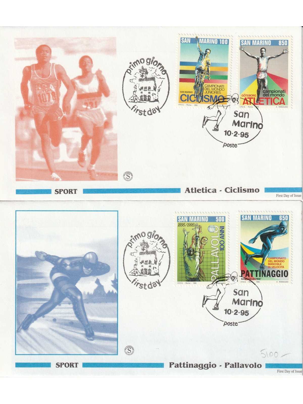 1995 FDC FILAGRANO SAN MARINO LO SPORT MONDIALE DEL 1995 MF81928