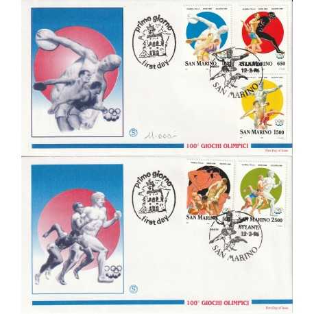 1996 FDC FILAGRANO SAN MARINO 100 GIOCHI OLIMPICI MODERNI MF81938