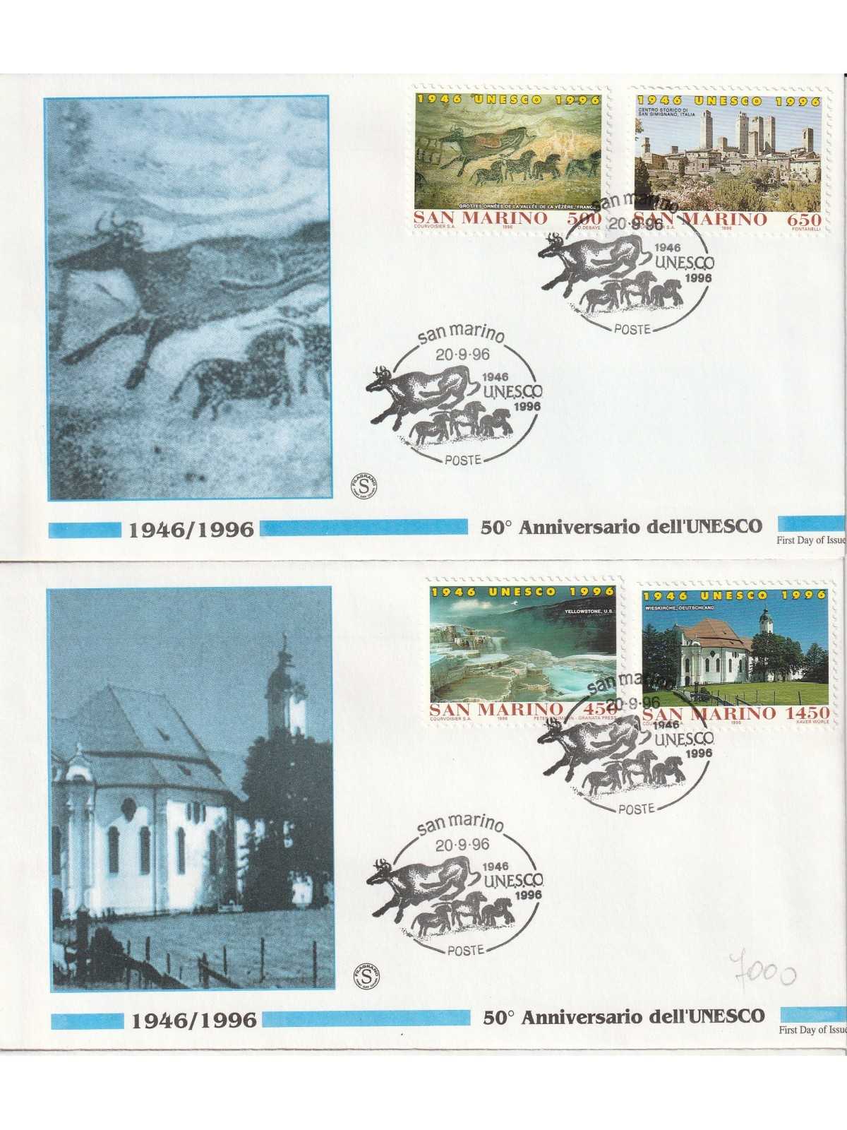 1996 FDC FILAGRANO SAN MARINO 50 UNESCO MF81947