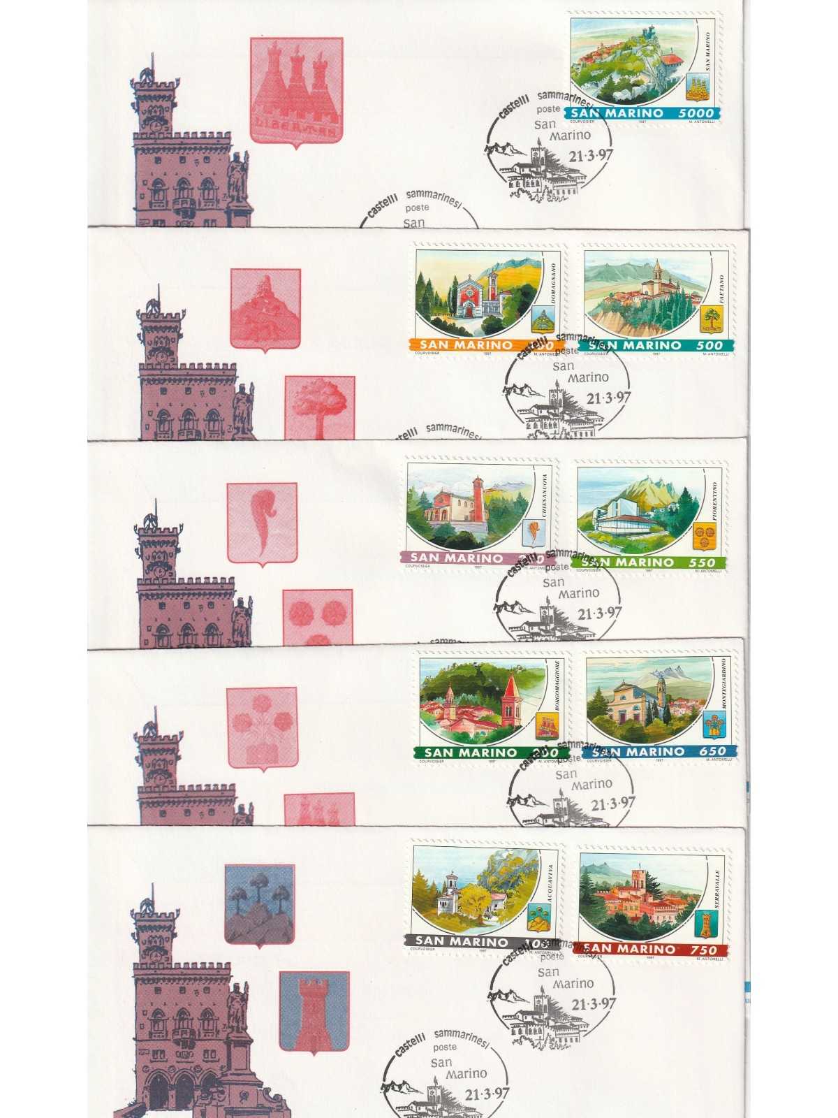 1997 FDC SAN MARINO SERIE CASTELLI DI SAN MARINO MF81951