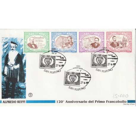 1997 FDC FILAGRANO SAN MARINO 120 ANN. PRIMO FRANCOBOLLO RSM MF81957