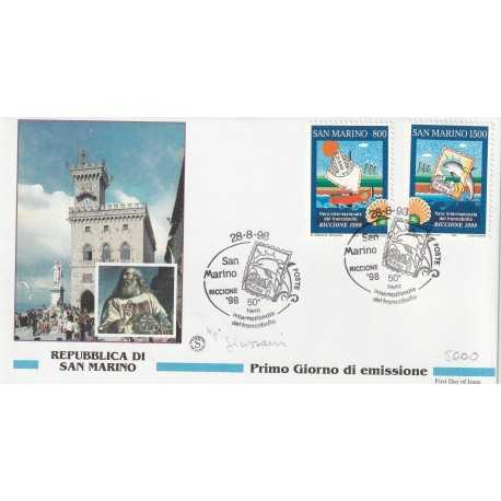 1998 FDC SAN MARINO 50 FIERA INT. DEL FRANCOBOLLO MF81963