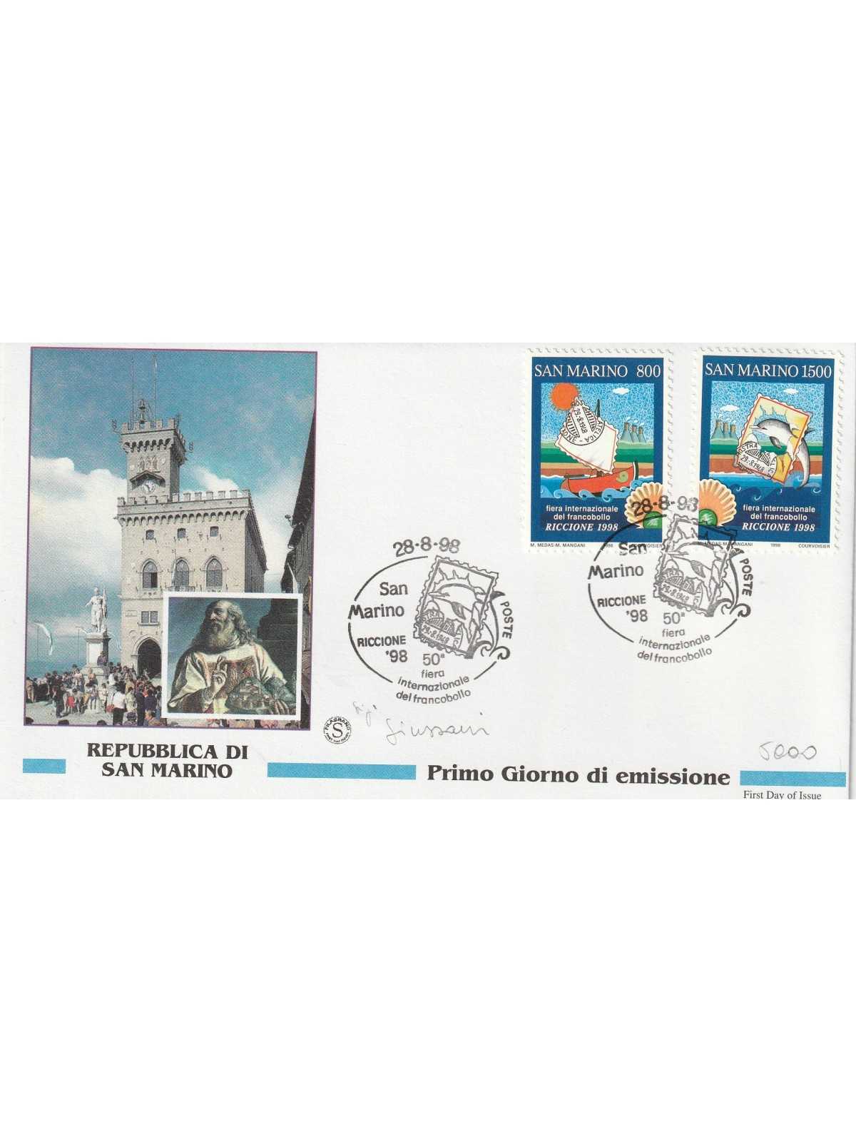 1998 FDC SAN MARINO 50 FIERA INT. DEL FRANCOBOLLO MF81963