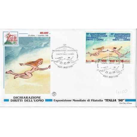 1998 FDC SAN MARINO 50 ANN. DICH. UNIV. DIRITTI DELL'UOMO MF81964