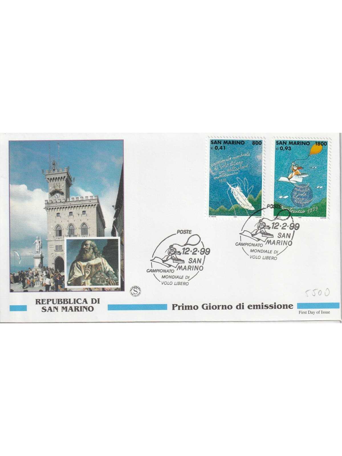 1999 FDC SAN MARINO CAMPIONATO MONDIALE DI VOLO LIBERO MF81968